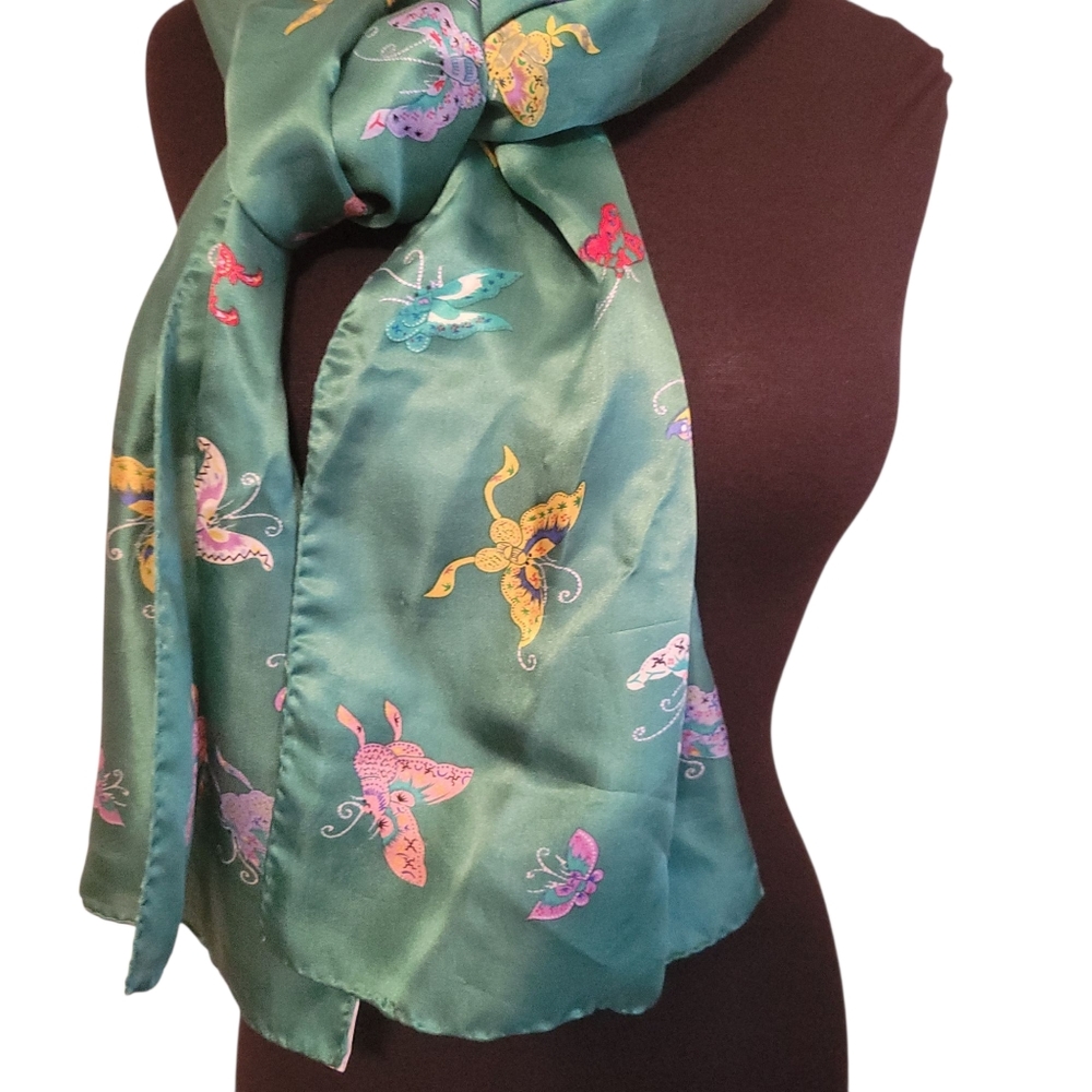 Smithsonian Institute Butterfly 100% Silk Scarf - Picture 2 of 6
